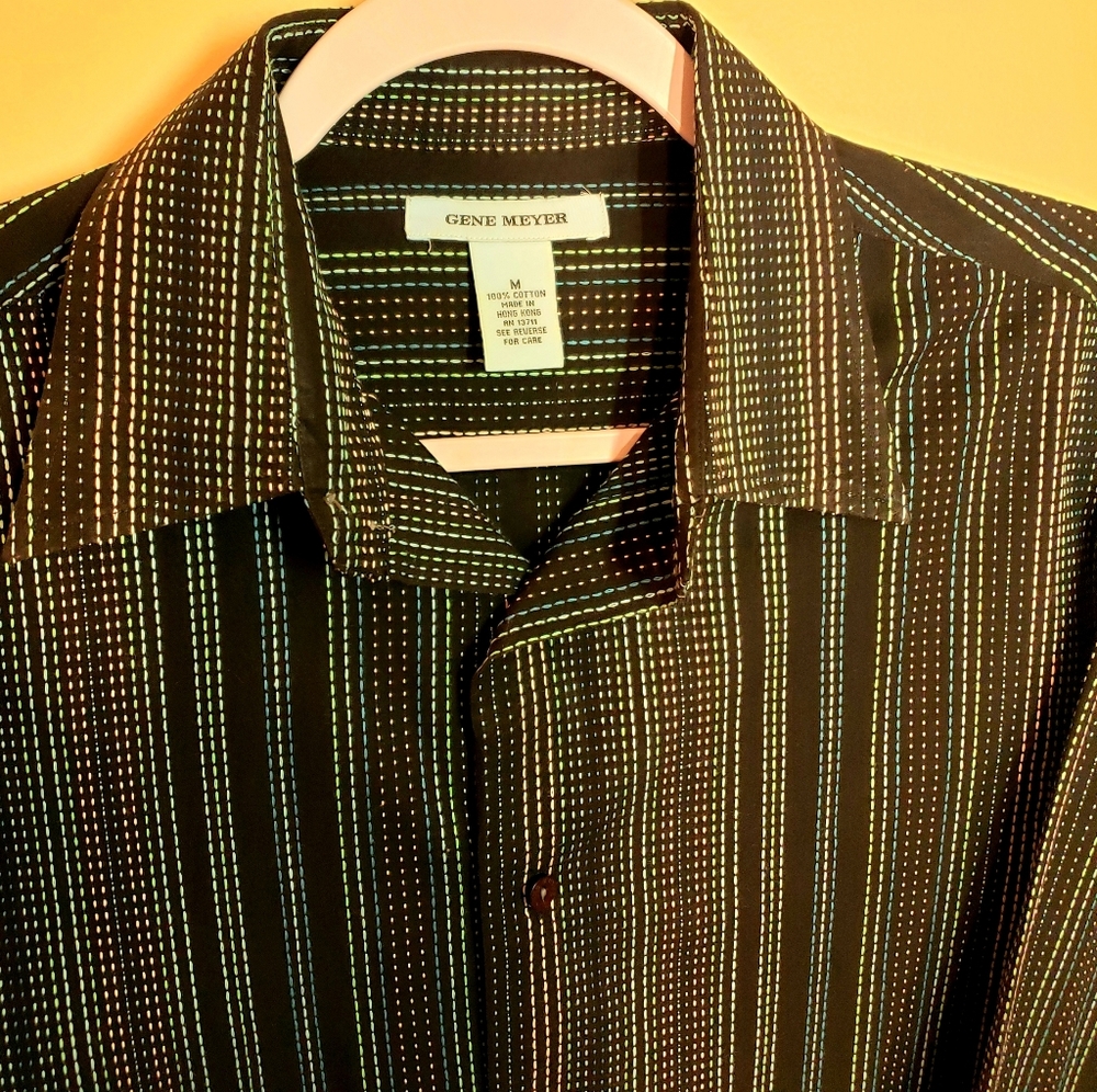 Unique men's Gene Meyer button down dress shirt